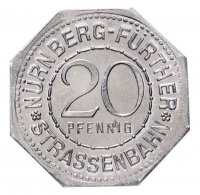 купить Германия, Нюрнберг 20 пфеннигов 1921 "Город" (трамвайный жетон)