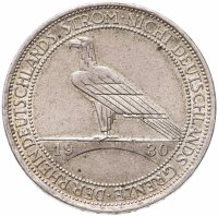 купить Германия 3 рейхсмарки (reichsmark) 1930 A Освобождение Рейнской области (Рейнланда) знак монетного двора "A" — Берлин