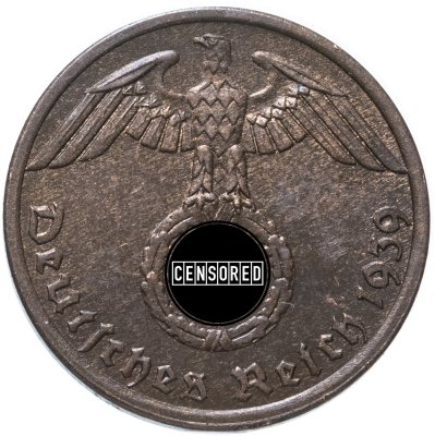 купить Германия, Третий рейх 1 рейхспфенниг (reichspfennig) 1939, знак монетного двора "A" - Берлин