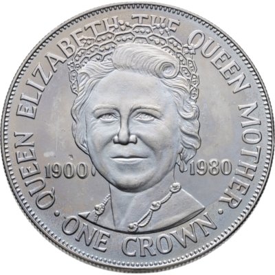 купить Остров Мэн 1 крона (crown) 1980 BUNC 80 лет со дня рождения Королевы Матери