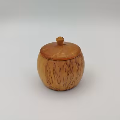 купить Шкатулка бочкообразной формы с крышкой, дерево, береза, СССР, 1950-1980 гг.
