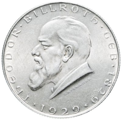 купить Австрия 2 шиллинга (shillings) 1929 "100 лет со дня рождения Теодора Бильрота"
