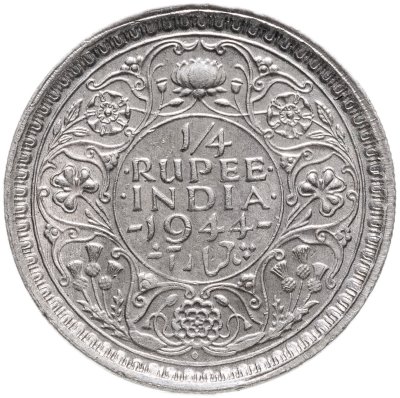 купить Британская Индия 1/4 рупии (rupee) 1939-1945, случайный год