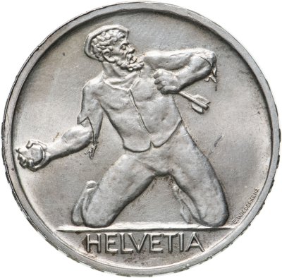 купить Швейцария 5 франков (francs) 1944 "500 лет Битве у Сент-Якоба"