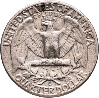 купить США 25 центов (квотер, 1/4 доллара, quarter dollar) 1957 D Washington Quarter знак монетного двора: "D" - Денвер