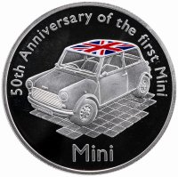 купить Олдерни 5 фунтов 2009 "50-летие автомобиля Мини" в футляре с сертификатом