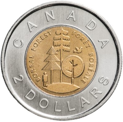 купить Канада 2 доллара (dollars) 2011 "Тайга - половина суши Канады"