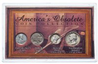Купить США набор монет 1936-1943 "Коллекция устаревших монет Америки" (4 монеты в футляре)