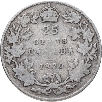купить Канада 25 центов (cents) 1920-1936, случайная дата