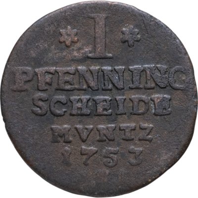 купить Ангальт-Бернбург 1 пфенниг (pfenning) 1753
