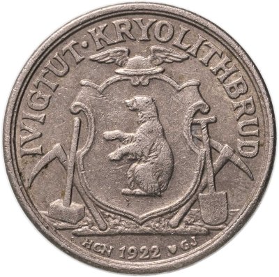 купить Гренландия 10 эре 1922 Криолитовые шахты Ивигтут