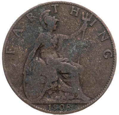 купить Великобритания 1 фартинг (farthing) 1908