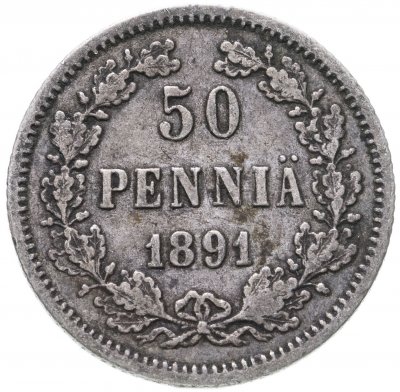 купить 50 пенни 1891 L, монета для Финляндии