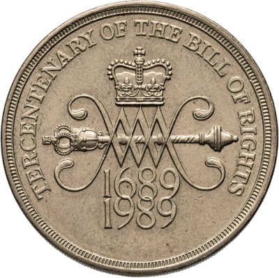 купить Великобритания 2 фунта (pounds) 1989 "300 лет "Биллю о правах" Англии"