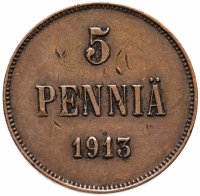 Купить 5 пенни (pennia) 1913