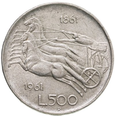 купить Италия 500 лир (lire) 1961 "100 лет со дня объединения Италии"