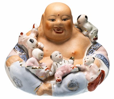 купить Статуэтка «Хотэй с детьми», фарфор, роспись, Китай, 1970-1980 гг.