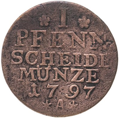 купить Германия, Пруссия 1 пфенниг 1797