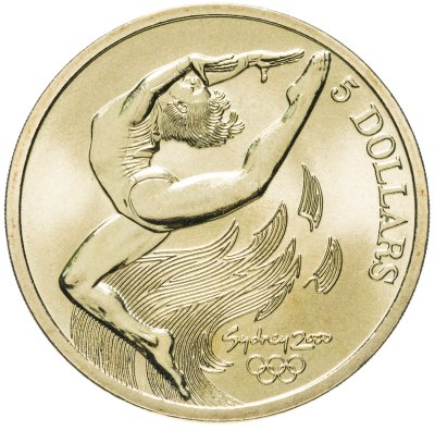 купить Австралия 5 долларов (dollars) 2000 "Олимпийские игры в Сиднее - Гимнастика"