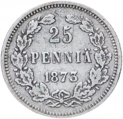 купить 25 пенни 1873 S, монета для Финляндии