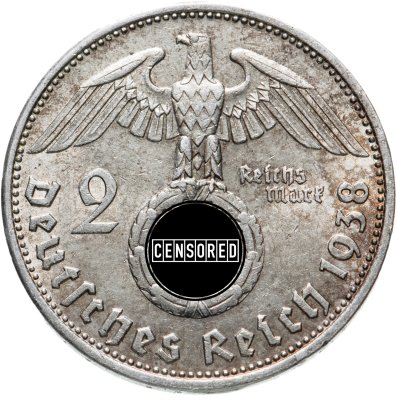 купить Германия (Третий Рейх) 2 рейхсмарки 1938, знак монетного двора "B" - Вена