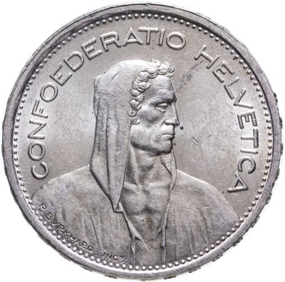 купить Швейцария 5 франков (francs) 1954