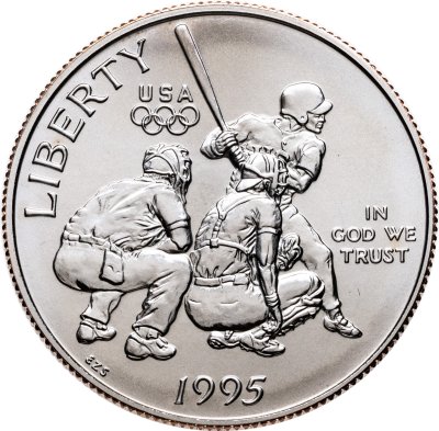 купить США 50 центов (1/2 доллара, half dollar) 1995 S "XXVI летние Олимпийские Игры, Атланта 1996 - Бейсбол"