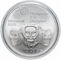 Купить Канада 10 долларов (dollars) 1974 "XXI летние Олимпийские Игры, Монреаль 1976 - Зевс"