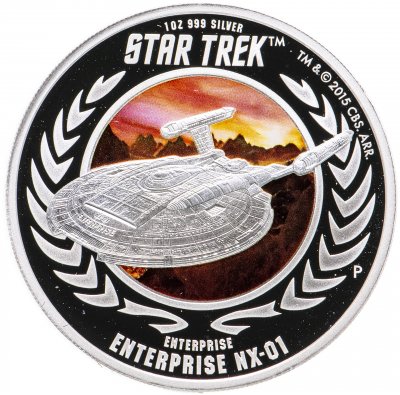 купить Тувалу 1 доллар 2015 "Star trek Энтерпрайз NX-01", в футляре с сертификатом