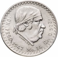 купить Мексика 1 песо (peso) 1947 год Хосе Морелос