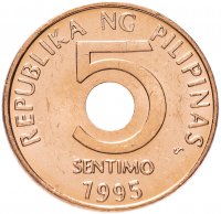 купить Филиппины 5 сентимо (centimos) 1995