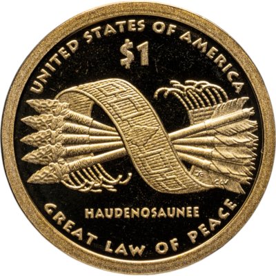 купить США 1 доллар (dollar) 2010 S "Коренные Американцы - Пояс Гайавата" знак монетного двора: "S" - Сан-Франциско