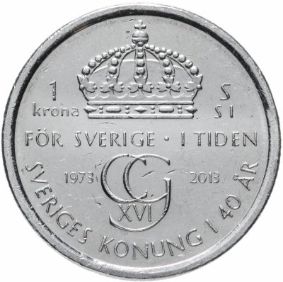 купить Швеция 1 крона (krona) 2013 "40 лет правления Карла XVI Густава"