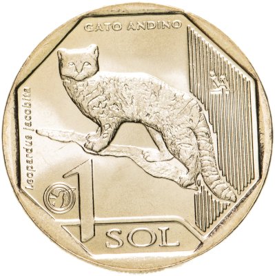 купить Перу 1 соль 2019 "Андская Кошка" (Leopardus jacobita), серия "Вымирающая дикая природа Перу"