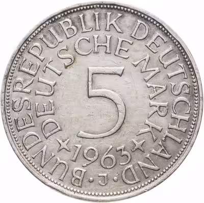 купить Германия 5 марок, 1963 Отметка монетного двора: "J" - Гамбург