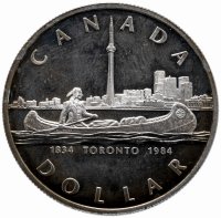 купить Канада 1 доллар (dollar) 1984 "150 лет городу Торонто"