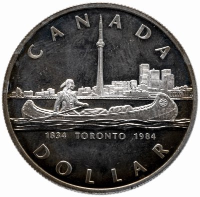 купить Канада 1 доллар (dollar) 1984 "150 лет городу Торонто"