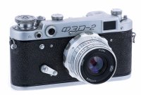 Купить Фотоаппарат "ФЭД-2", в оригинальном чехле, металл, Харьковский машиностроительный завод "ФЭД", г. Харьков, СССР, 1955-1970 гг.
