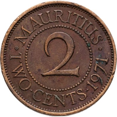 купить Маврикий 2 цента (cents) 1971