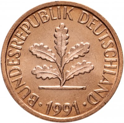 купить ФРГ 1 пфенниг (pfennig) 1991