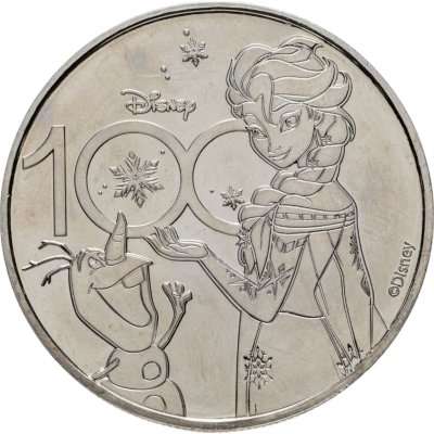 купить Острова Питкэрн 5 фунтов 2023 "100-летие Диснея - Холодное сердце. Эльза и Олаф""