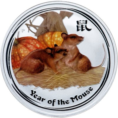 купить Австралия 1 доллар (dollar) 2008 P Year of the Mouse (год Мыши) две мыши