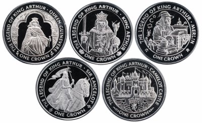 купить Остров Мэн набор монет 1 крона 1996 (5 штук) "Король Артур"
