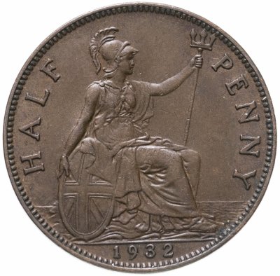 купить Великобритания 1/2 пенни (penny) 1932