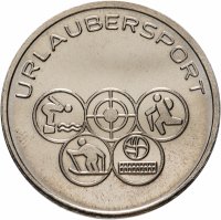 купить Медаль настольная "Urlaubersport" , никель, ГДР, 1970-1980 гг.