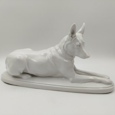 купить Статуэтка "Немецкая овчарка", автор Драчинская В.С., фарфор, Ленинградский фарфоровый завод (ЛФЗ), СССР, 1950-1959 гг.