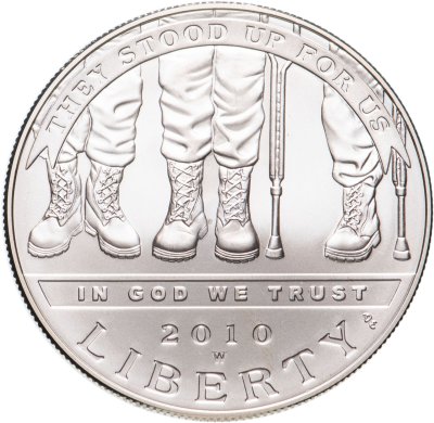 купить США 1 доллар (dollar) 2010 "Ветераны - инвалиды войны"