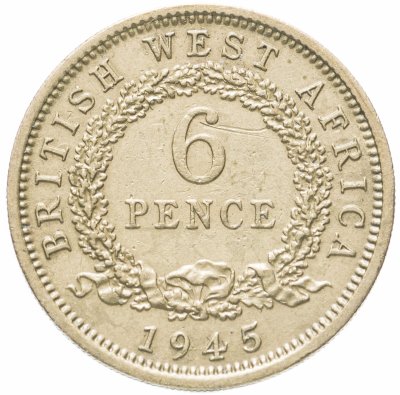 купить Британская Западная Африка 6 пенсов (pence) 1945