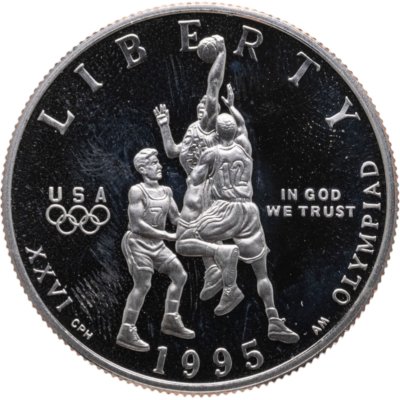 купить США 50 центов (1/2 доллара, half dollar) 1995 "XXVI летние Олимпийские Игры, Атланта 1996 - Баскетбол"