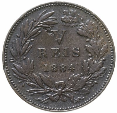 купить Португалия 5 рейс (reis) 1884